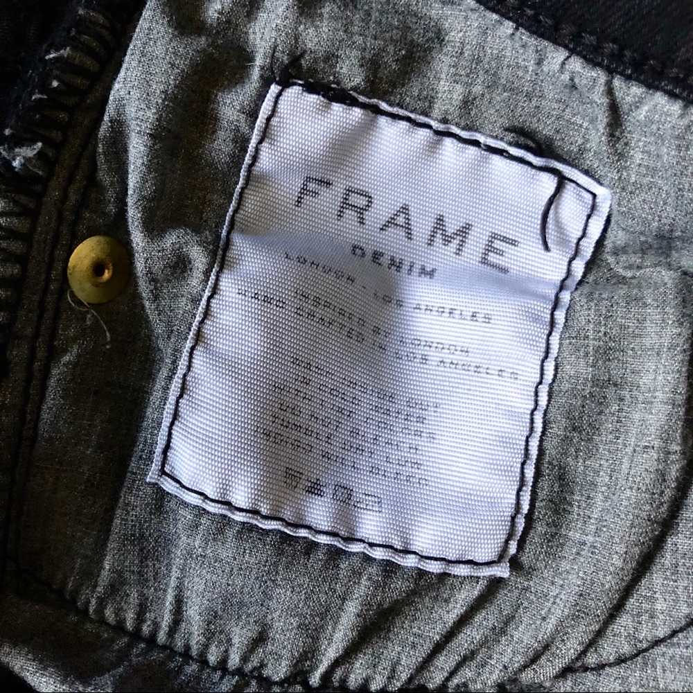 FRAME Black Denim Ripped 26 Le Skinny Film Noir - Picture 15 of 15